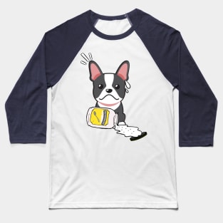 Cute French Bulldog spilled a jar of mayonnaise Baseball T-Shirt